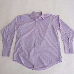 Brooks Brothers Lavender 100% Supirma Cotton Button Down Dress Shirt 16.5 - 34